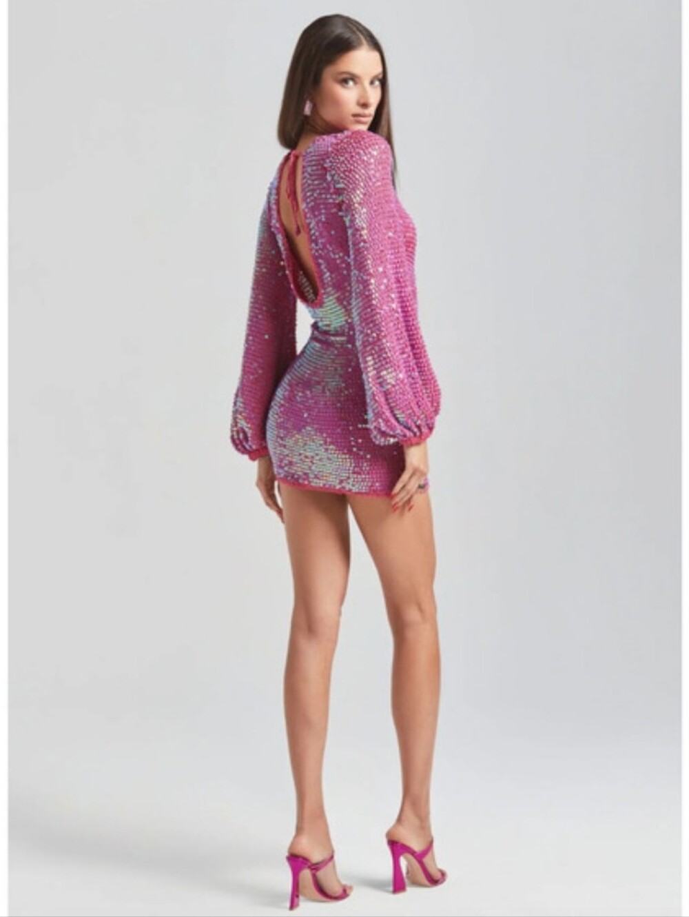 Retrofete Tara Sequin Mini Dress Womens Size Medium Large - Bold Colors - Party - Picture 2 of 12